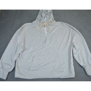 Fabletics Ariana Hoodie Womens 2XL Heather Gray Knit Kangaroo Pocket Pullover